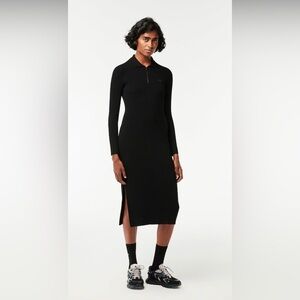LACOSTE rib knit maxi sweater dress. NWOT Size FR36/US S. Made in France. EF0632